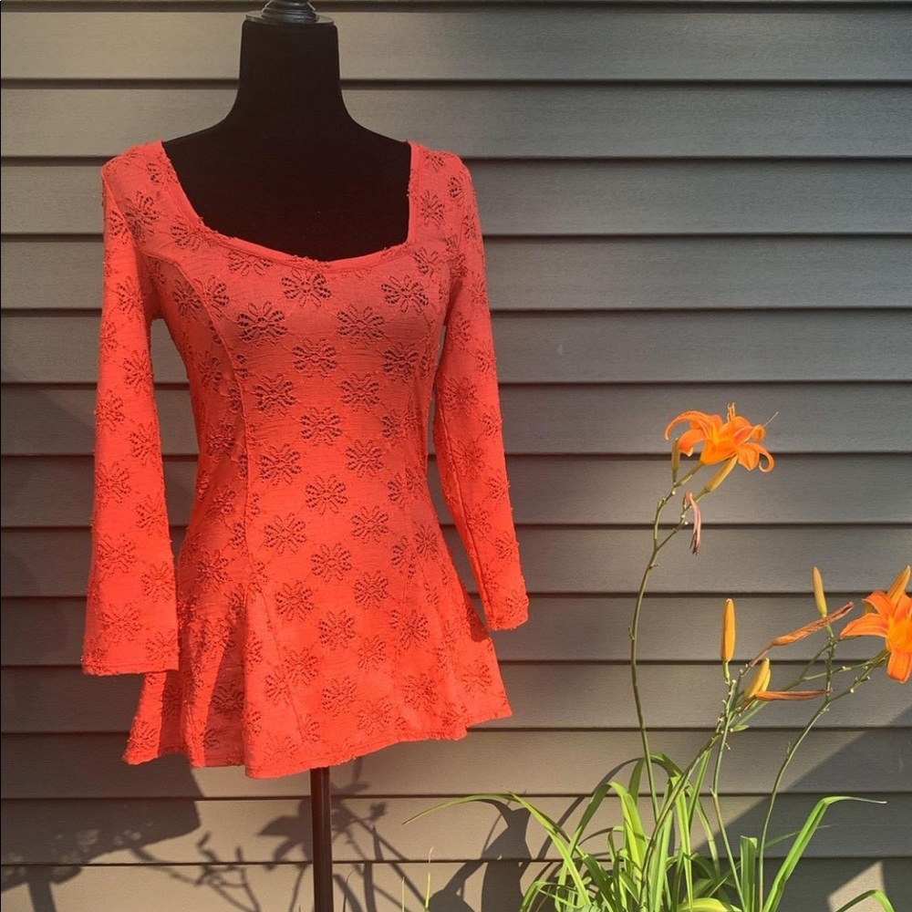 Free People Lace Peplum Top